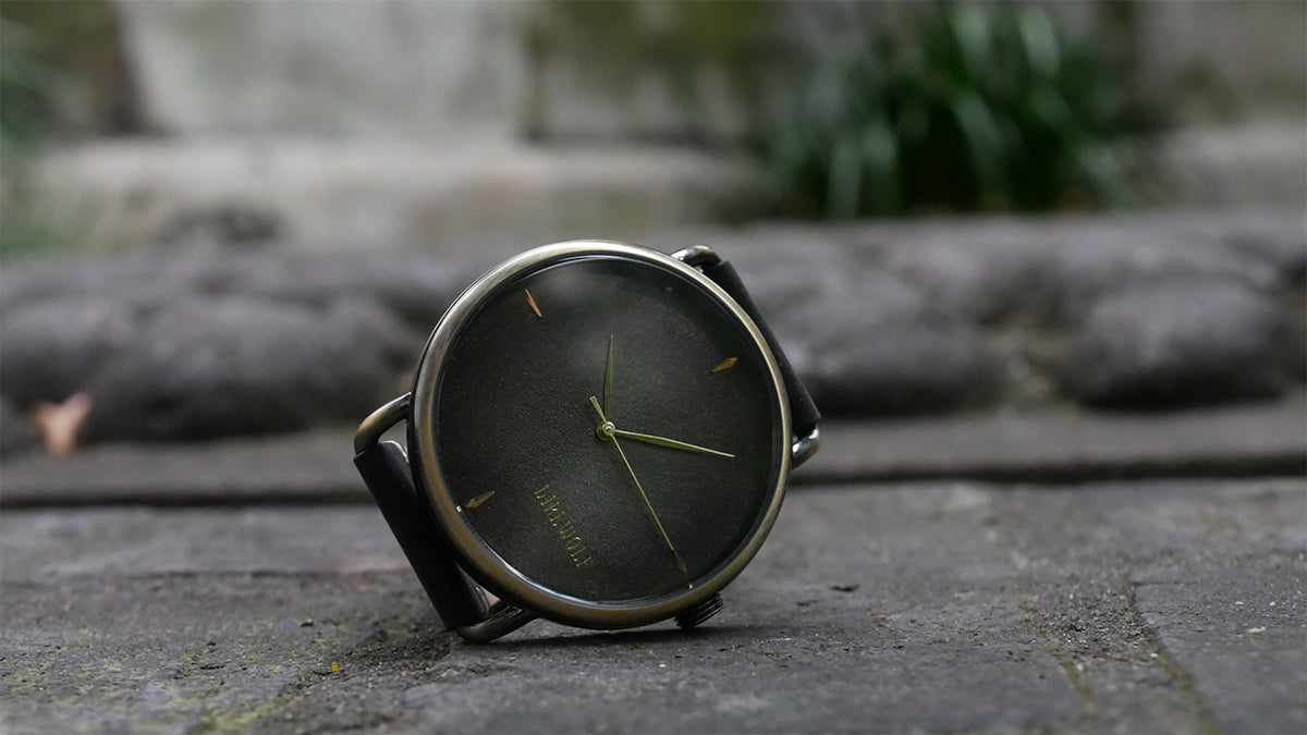 Distressed Black on Antique Bronze Watch