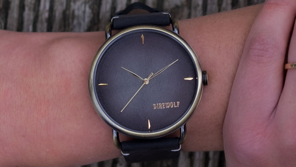 Distressed Black on Antique Bronze Watch